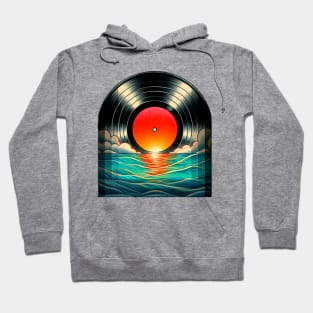 Vinyl Music Record Sunset Hoodie